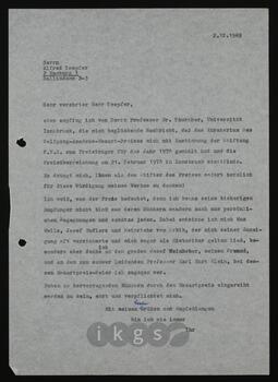 Korrespondenz mit Toepfer, Alfred (Johann Wolfgang von Goethe-Stiftung)