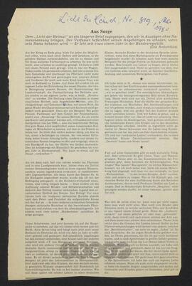 Materialsammlung: Thematische Sammlung zu Zeitungen und Zeitschriften - Licht der Heimat, Nr. 319, Mai 1980