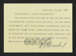 Kryptonachlass Maria Zillich: Korrespondenz - Preradovich, Nikolaus von