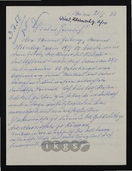 
Familienbriefe: Zillich, Clemens
Zillich, Gussy
