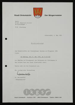 Korrespondenz mit Walchshöfer, Jürgen