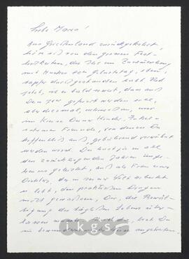 Kryptonachlass Maria Zillich: Korrespondenz - Hessheimer-Clompe, N.N.