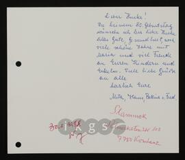 
Korrespondenz mit Slaminek, Meta
Slaminek, Hans
Slaminek, Bettina
Slaminek, Fred
