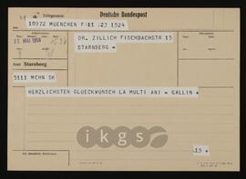 Korrespondenz mit Gallin, N.N.
