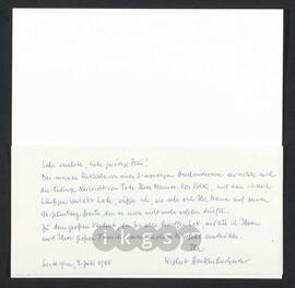 Kryptonachlass Maria Zillich: Korrespondenz - Hackenbuchner, N.N.