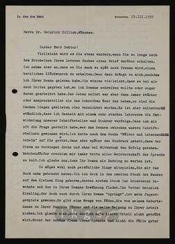 Korrespondenz mit Jickeli, Otto Fritz