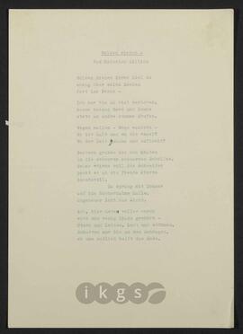 Werke Zillichs als Verfasser: Lyrik - Gedichte VII: Nachlese der Jugendgedichte: Wolken ziehen