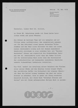Korrespondenz mit Maihofer, Werner