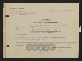 Kryptonachlass Maria Zillich: Lebensdokumente - Spruchkammerverfahren gegen Irmgard Gertrud Marten