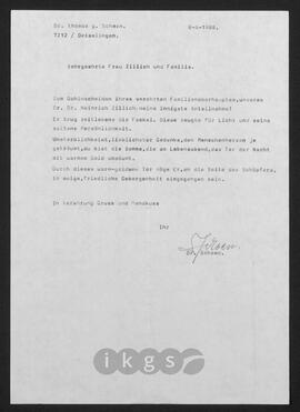 Kryptonachlass Maria Zillich: Korrespondenz - Schoen, Thomas G.