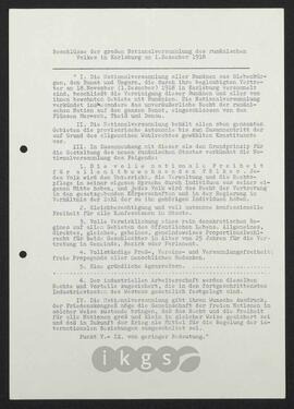 Materialsammlung: Thematische Sammlung - Beschlüsse der großen Nationalversammlung des rumänischen Volkes in Karlsburg am 1. Dezember 1918