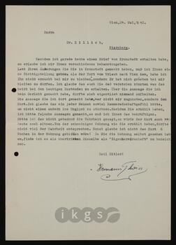 Korrespondenz mit Thoiss, Hermann