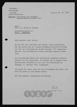 Korrespondenz mit Coreth, Emerich