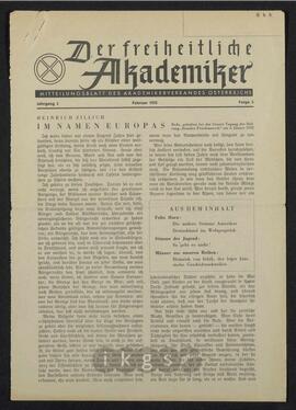 Werke Zillichs als Verfasser: Vorträge und Reden - Im Namen Europas. Rede gehalten bei der Grazer Tagung der Stiftung „Soziales Friedenswerk“ am 6. Jänner 1952