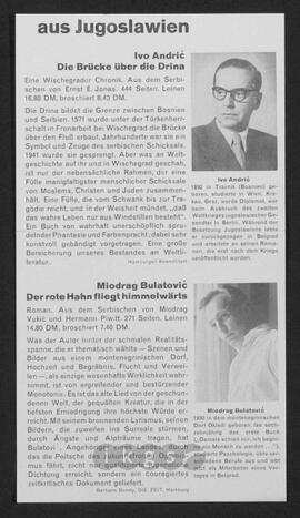 Materialsammlung: Rezensionen zu Werken Dritter von Dritten - Ivo Andric: Die Brücke über die Drina