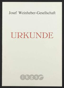 Lebensdokumente: Preise - Josef Weinheber-Gesellschaft