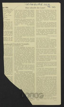 Materialsammlung: Thematische Sammlung zu Zeitungen und Zeitschriften - Siebenbürgisch-Sächsischer Jugendbrief (1964)