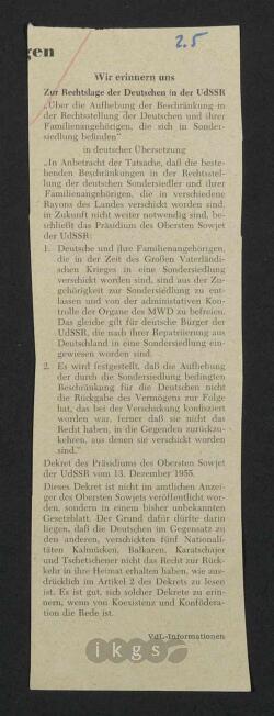 Materialsammlung: Thematische Sammlung zu Zeitungen und Zeitschriften - VdL-Informationen