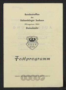 Materialsammlung: Thematische Sammlung - Heimattag der Siebenbürger Sachsen in Dinkelsbühl 1951