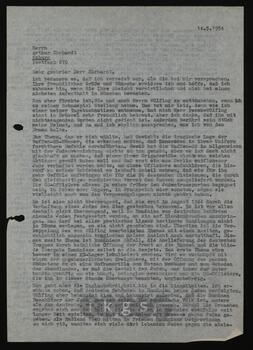 Korrespondenz mit Ehrhardt, Arthur