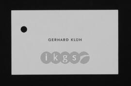Korrespondenz mit Klüh, Gerhard
