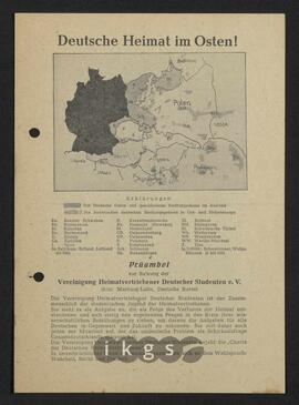 Materialsammlung: Thematische Sammlung zu Körperschaften und Organisationen - Vereinigung Heimatvertriebener Deutscher Studenten e. V.