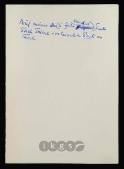 
Familienbriefe: Paul, Trude
Paul, Bruno
Paul, Gunter
