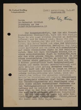 Korrespondenz mit Kießling, Gerhard