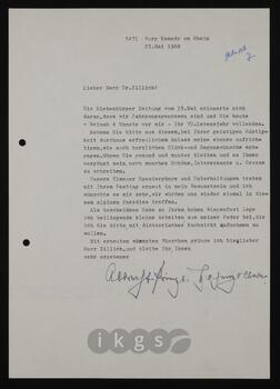 Korrespondenz mit Hohenzollern, Albrecht (Prinz) von