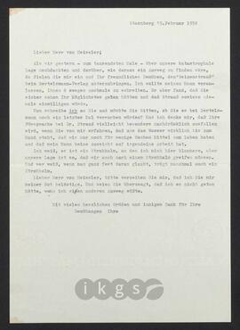 Kryptonachlass Maria Zillich: Korrespondenz - Heiseler, Bernt von