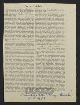 Materialsammlung: Rezensionen von Dritten zu Heinrich Zillichs „Friedrich Hensel: Ein deutscher Leonidas. Sein Lebensbild in Briefen“