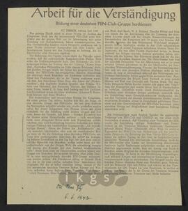 Materialsammlung: Thematische Sammlung zu Körperschaften und Organisationen - PEN-Club