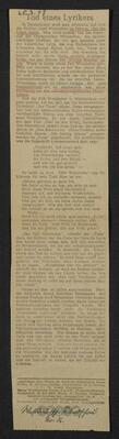 Materialsammlung: Thematische Sammlung - Weinheber, Josef