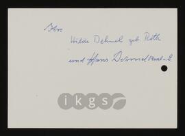 
Korrespondenz mit Dehmel, Hans
Dehmel, Hilde
