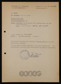 Korrespondenz mit Piesker, N.N. (Regierung von Oberbayern)