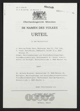 Materialsammlung: Thematische Sammlung - Bruckner, Wilhelm