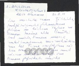 Kryptonachlass Maria Zillich: Korrespondenz - Dreessen, Ilse