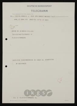 Korrespondenz mit Buchinger, N.N.