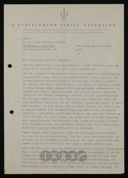 Korrespondenz mit Mohn, H. (C. Bertelsmann Verlag)