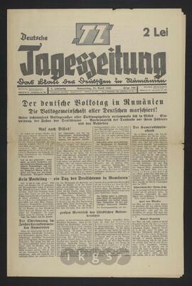 Materialsammlung: Thematische Sammlung zu Zeitungen und Zeitschriften - Deutsche Tageszeitung. Das Blatt der Deutschen in Rumänien (1935-1938) / Banater Schwaben. Kulturbeilage der „Deutschen Tageszeitung“