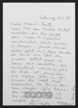 Kryptonachlass Maria Zillich: Familienbriefe - N.N., Andrea