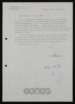 Korrespondenz mit Michel, Josef