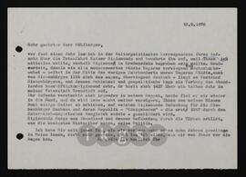 Korrespondenz mit Mühlberger, Josef