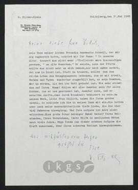 Kryptonachlass Maria Zillich: Korrespondenz - Pilder-Klein, Hermine