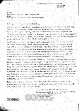 Korrespondenz mit Lukaschek, Hans