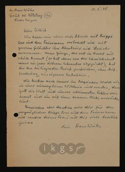 Korrespondenz mit Wühr, Hans