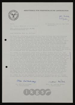 
Korrespondenz mit dem Arbeitskreis für Siebenbürgische Landeskunde (Mittelstraß, Otto
Möckel, Andreas
Herter, Balduin
Brandsch, Dora )
