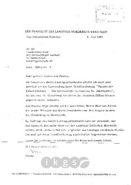 Korrespondenz mit Horn, N. N. (Landtag Nordrhein-Westfalen)