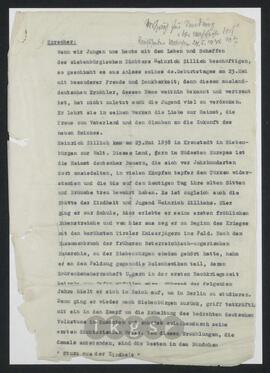Materialsammlung: Thematische Sammlung zu Geburtstagen von Zillich - 40. Geburtstag