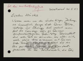 Korrespondenz mit Zeidner, Helmut